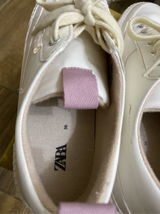 ZARA 女鞋 粉色光致變色橡膠底運動鞋 36號二手