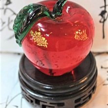 Art in THE 【傑儒書畫】金箔紅蘋果水晶琉璃 開運擺飾 居家佈置 祝賀小禮 禮贈品 店面裝飾