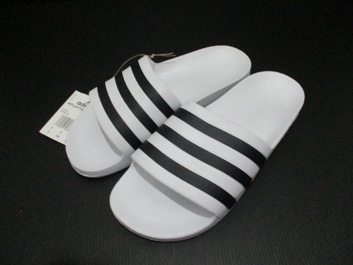 【喬治城】ADIDAS ADILETTE AQUA 運動拖鞋 男女/款 正品公司貨 白黑 F35539