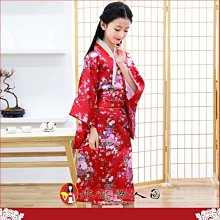 日式風情！日式小女孩和服，復古印花女童浴衣睡袍-百花(紅色)-水水女人國