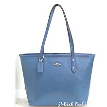 就愛精品店❤️  COACH  土耳其藍色馬車防刮皮革托特包 #58846