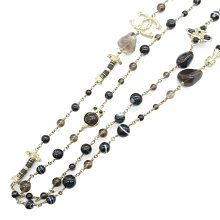 CHANEL 香奈兒 A18C 3 row long Necklace 項鏈 鍍金日本現貨 包郵包稅 9.5成新【BRAND OFF】