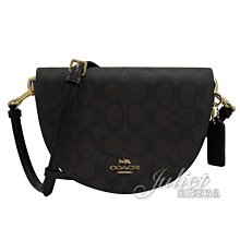 【茱麗葉精品】全新精品 COACH 專櫃商品 C1430 馬車LOGO滿版PVC印花造型馬鞍包.深咖/黑 現貨