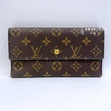 遠麗精品(板橋店) S1827 LV 原花 Monogram 三折式長夾 M61217