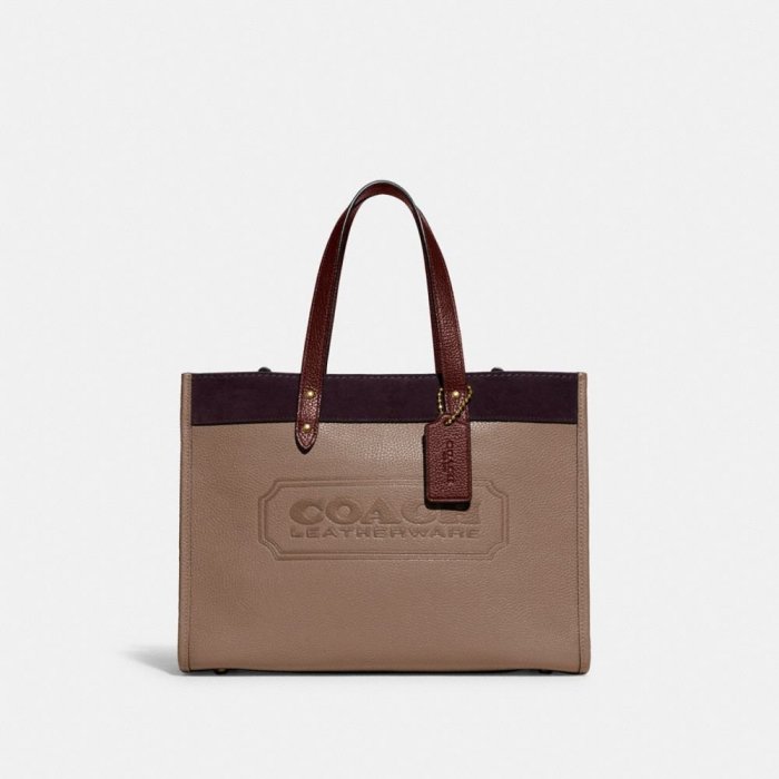 台灣現貨 Coach 斜背包 拖特包 C6035 奶茶拼色 Field Tote 30 全新正品 CELINE