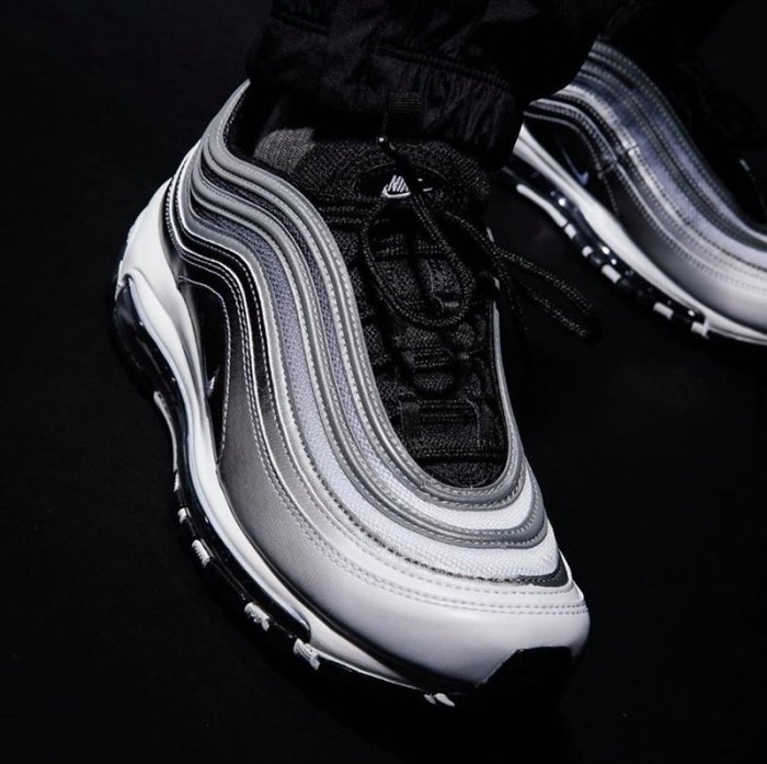 老夫子 Nike Air Max 97 黑白 漸層 反光 子彈 氣墊 慢跑鞋 921826-016 男女鞋