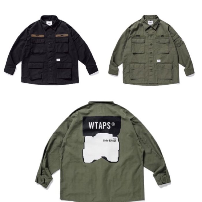 19AW WTAPS JUNGLE LS / SHIRT. COTTON. CANVAS 全新公司貨黑軍綠