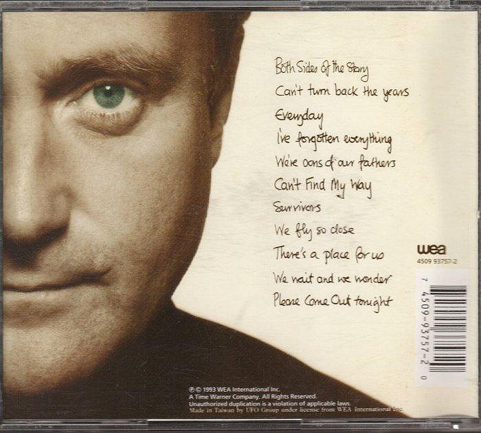 菲爾柯林斯 PHIL COLLINS - BOTH SIDES 兩面 CD