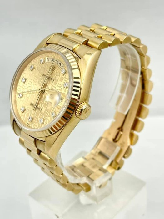 鑫泰典精品 盒單齊全 ROLEX 勞力士 18238 紅蟳 18K金錶 盒單齊全 原裝 手錶  名錶（已售出）