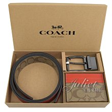 【茱麗葉精品】全新精品 COACH 專櫃商品 C8278 質感PVC雙面皮帶卡夾禮盒組.駝/紅 現貨