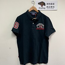 跩狗嚴選 極度乾燥 Superdry Polo 衫 藍黑 深藍 短袖 有機棉 重磅網眼 印度製 76 貼布 刺繡