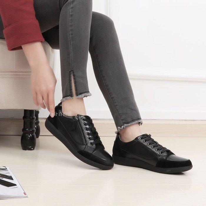 100％原廠 GEOX健樂士女鞋低幫真皮時尚休閑運動板鞋百搭英倫板鞋透氣的潮鞋