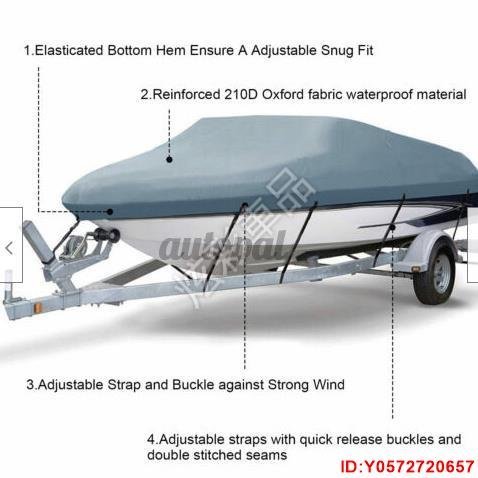 商店促銷 210D 11-22FT重型船蓋V-Hull Speedboat Ski Sport防水[炫彩車品]