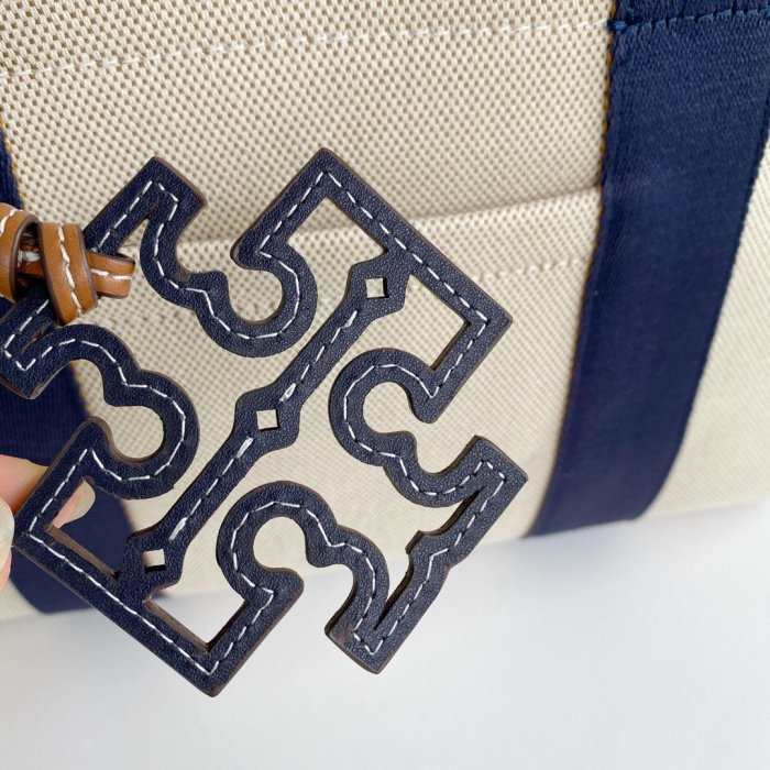 1220:) 美國正品代購 熱銷中 TORY BURCH Shoulder Totes 藍色手提 小帆布托特