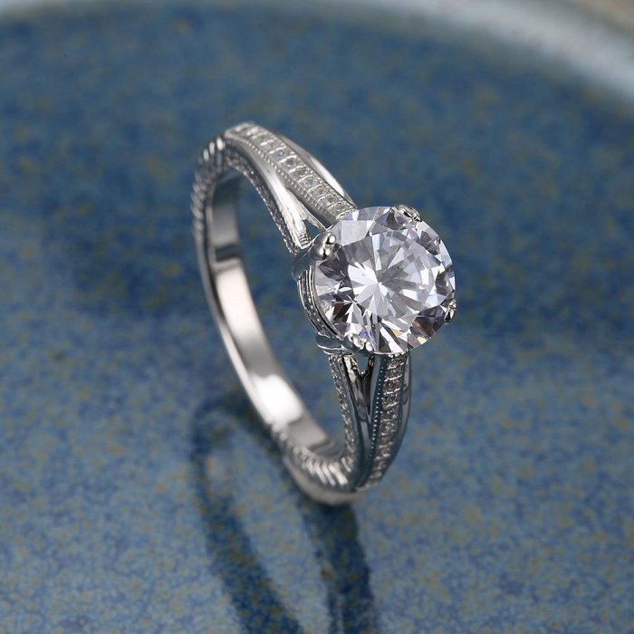 首飾 耳環 項鏈 手鏈 bfirst經典百搭簡約鋯石925純銀碎鉆石訂婚結婚戒指環女