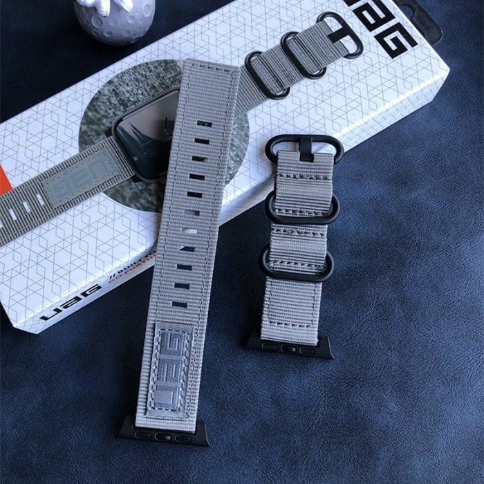 UAG 錶帶  適用 Apple Watch s7 錶帶 UAG 錶帶 尼龍錶帶三扣 適用蘋果手錶 38mm 42mm 41mm 45mm