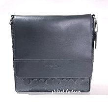 就愛精品店❤️  COACH 黑色皮革浮雕C LOGO男用書包/斜背包-附提袋 #4006