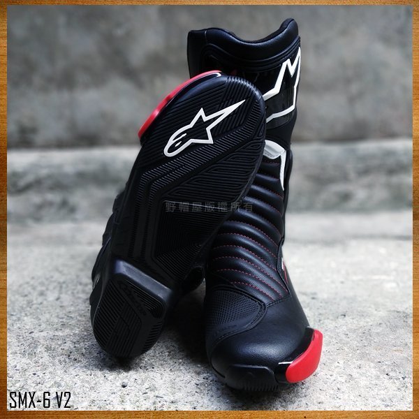 三重《野帽屋》Alpinestars SMX-6 V2 Boots A星 賽車靴 長筒 車靴 2018。黑紅