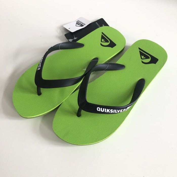 《現貨》QUIKSILVER 澳洲 男生 海灘拖鞋 US9（MOLOKAI 素面 人字夾腳拖鞋-青綠色）