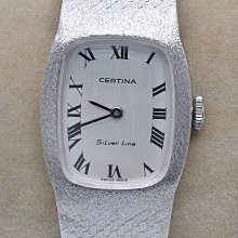 《寶萊精品》CERTINA 雪鐵納銀白橢圓手動女子錶