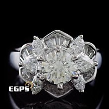 【永久流當品】《EGPS》白K金 天然鑽石 鑲鑽 1.01CT 造型 鑽石戒指 女戒 NI9725