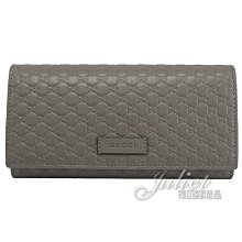 【茱麗葉精品】全新精品 GUCCI 449396 經典小雙G LOGO皮革壓紋扣式長夾.灰 預購無現貨