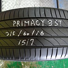 {順加輪胎}中古 米其林 3ST 215/60/16 胎紋極新 無燒補 跳花(1517)輪胎如圖所示(起標價為一條)