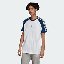 【Dr.Shoes】Adidas Original Tee 男裝 白 藍 三線 棉質 運動 休閒 短袖T恤 FL8918