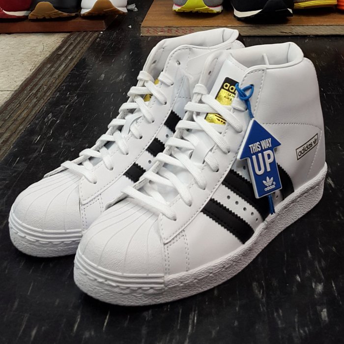 adidas SUPERSTAR UP W 金標 內增高 白色 黑色 貝殼頭 基本款 高跟鞋 皮革 高筒 M19513