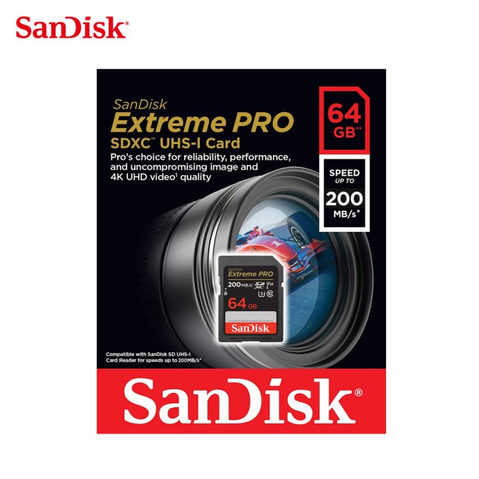 SANDISK 64G Extreme PRO SD UHS-I U3 V30 記憶卡 (SD-SDXXU-64G)