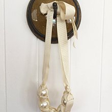 【never too perfect 】個人收藏 奶油色 珍珠綁帶項鍊 造型項鍊