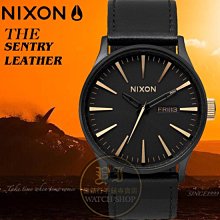 NIXON 實體店THE SENTRY LEATHER腕錶A105-1041公司貨/極限運動/時尚潮流/禮物/情人節