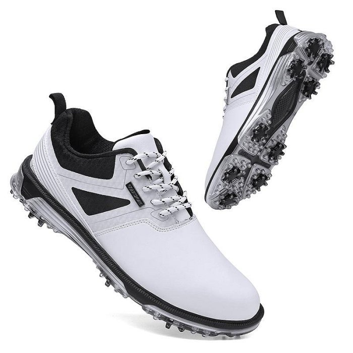 騎行鞋 運動鞋 X6跨境大碼男高爾夫球鞋帶釘防水運動休閑高爾夫球鞋