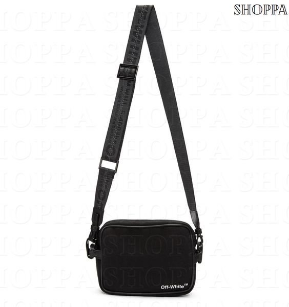 【SHOPPA】OFF-WHITE Cordura  帆布 相機包 斜揹包 黑色 18秋冬