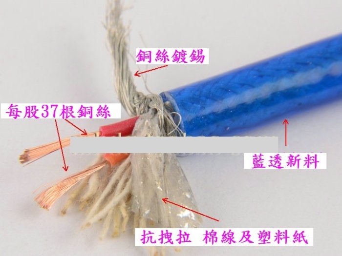 (高點舞台音響)30米音響線材 麥克風線 訊號線 信號線 調音台連接線 37芯無氧銅線芯128芯隔離網鋁 藍色透明話筒線