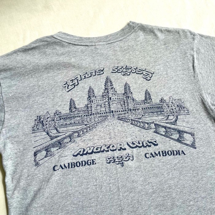 世界遺產 Cambodia Angkor Wat Tee 柬埔寨 吳哥窟 景點紀念Tee 短袖 紀念品 vintage