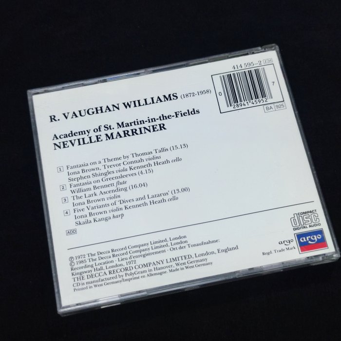 Vaughan Williams-CD【旺福拍賣】