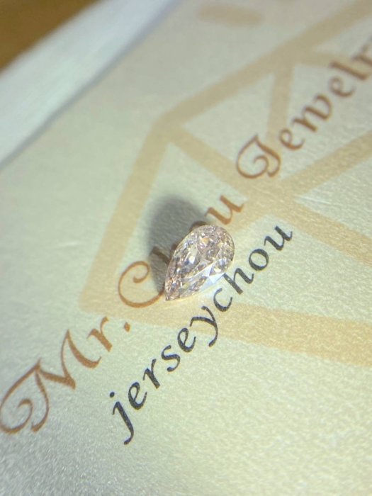 【台北周先生】天然Fancy粉紅色鑽石 0.7克拉 粉鑽 淨度I1 均勻Even分布 璀璨耀眼 水滴切割 送GIA證書