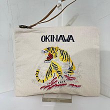 -TAKADA 高田家- 全新進口街頭型男必備單品OKINAWA老虎刺繡手拿包 IPAD包 信封包 化妝包