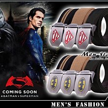 【Men Star】免運費 蝙蝠俠 對 超人 LOGO款高質感皮帶 帆布腰帶 媲美 proter boss stage
