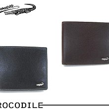 【寧寧精品*台中30年老店* Crocodile 鱷魚】黑色現貨*牛皮真皮加寬加大男短夾 0203-11031-3