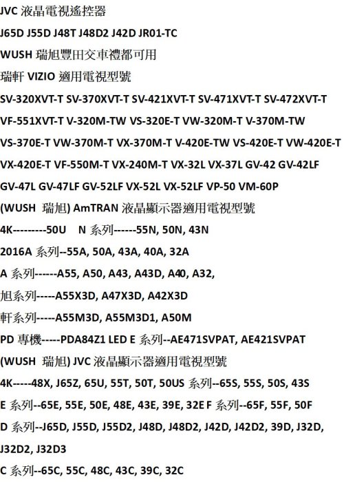 全新適用瑞軒VIZIO液晶電視遙控器V50V47V42V37V32E E55E47E42E37E32 V-420E-TW