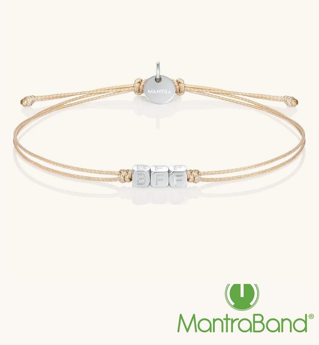 MANTRABAND 美國悄悄話 BFF幸運繩手鍊 銀色友誼手鍊