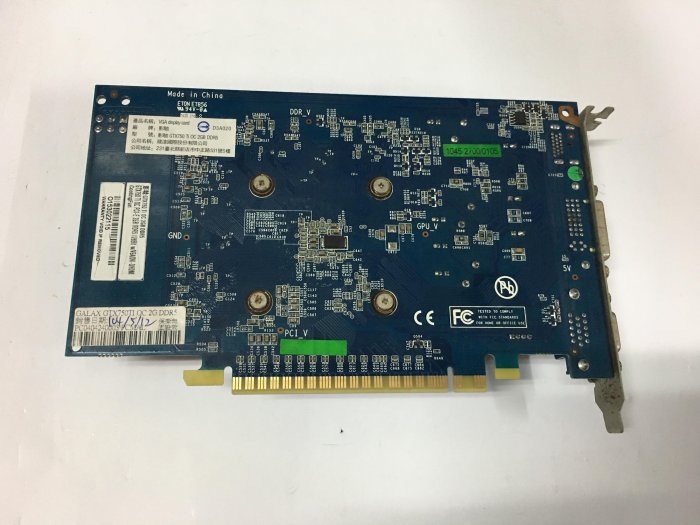 電腦雜貨店→影馳GTX750 TI OC 2GB DDR5顯示卡 免插電 二手良品 $600