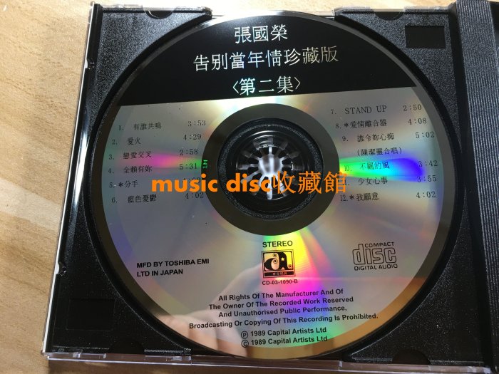 張國榮 告別當年情珍藏版 4碟 CD唱片