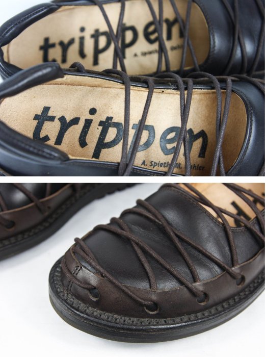 【古物箱】trippen 德國 蟑螂鞋 雙色 休閒鞋 95%新 近新品 (  德國製 公司貨 牛皮 真皮 二手 古著 )