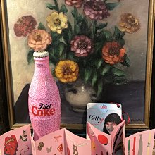 歐洲古物時尚雜貨 可樂瓶 COKE圖騰 粉色 BETTY 擺飾品 商標古董收藏