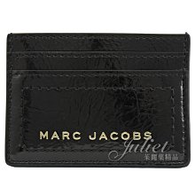 【茱麗葉精品】【全新精品 優惠中】MARC JACOBS 馬克賈伯 專櫃商品 浮雕LOGO漆皮信用卡名片夾.黑 現貨