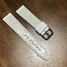 【錶帶家】進口 22mm PU亮面鱷魚皮車縫矽膠複合快拆錶帶免工具替換防水防臭具高級質感適用各式高級名表智慧錶