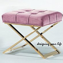 【設計私生活】阿拉蕾1.6尺化妝椅、椅凳-粉紅絨布(部份地區免運費)174A
